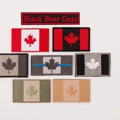 Black Bear Gear Warrior Assault Systems Embroidered Canada Flag (OD Green) Patch With Velcro